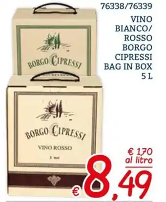 Zona Borgo Cipressi Rosso Vino Bianco offerta
