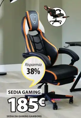 JYSK Sedia da gaming gamborg nero/arancione offerta