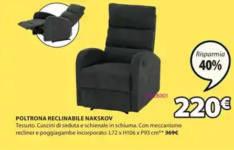 JYSK Poltrona reclinabile nakskov offerta