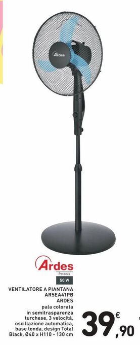 Ventilatore a piantana ar5ea41pb ardes
