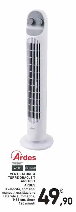 Spazio Conad Ventilatore a torre oracle offerta