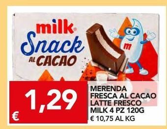 TuoDi Merenda fresca al cacao latte fresco milk 4 pz offerta