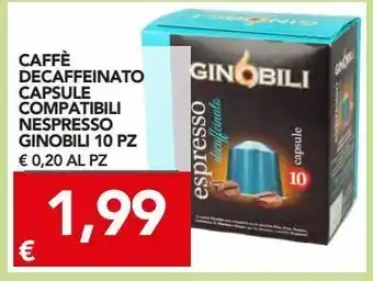 TuoDi Caffè decaffeinato capsule compatibili nespresso ginobili 10 pz offerta