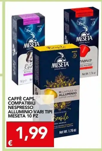 Caffè caps. compatibili nespresso alluminio vari tipi meseta 10 pz