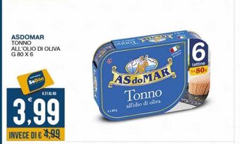 SeBón Supermercati Asdomar tonno all'olio di oliva offerta