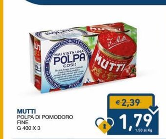 SeBón Supermercati Mutti polpa di pomodoro fine offerta