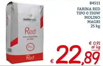 Farina Red Tipo o 330W Molino Magri 25 kg