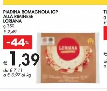 Bennet Piadina romagnola igp alla riminese losiana g 350 offerta