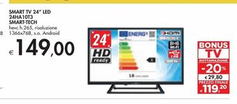 Bennet Smart tv led 24'' led 24ha10t3 smart- tech offerta
