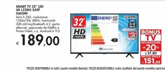 Bennet Smart tv led 32'' a4 l32m5-5asp xiaomi offerta