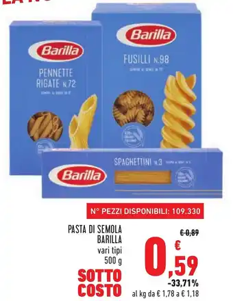 Conad City Barilla Pasta Di Semola 500 g offerta