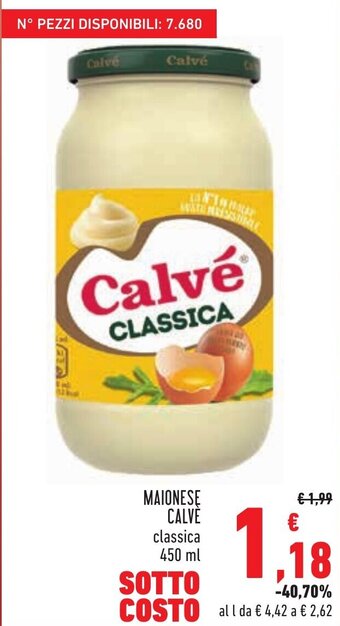 Conad City Calvé Maionese classica 450 ml offerta