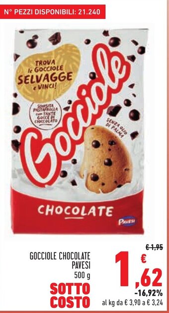Conad City Gocciole Chocolate Pavesi 500 g offerta