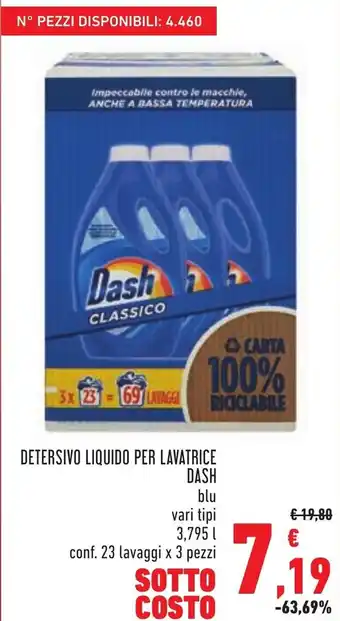 Conad City Dash Detersivo Liquido Per Lavatrice 3,795 l 23 lavaggi x 3 pezzi offerta