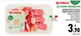 Conad City Conad Spiedini Rustici Di Pollo Percorso Qualità 400 g offerta