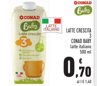 Conad City Conad Baby Latte Crescita 3 500 ml offerta