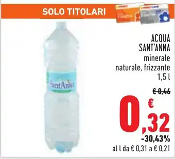 Conad City Sant'Anna Acqua minerale naturale,frizzante 1,5 l offerta