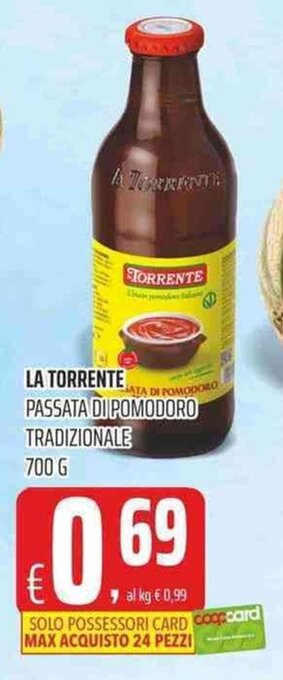 Coop La Torrente Passata Di Pomodoro Tradizionale 700 g offerta