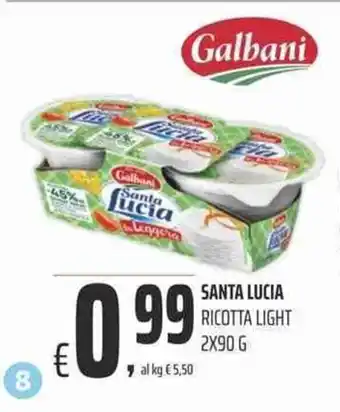 Coop Galbani Santa Lucia Ricotta Light 2 x 90 g offerta