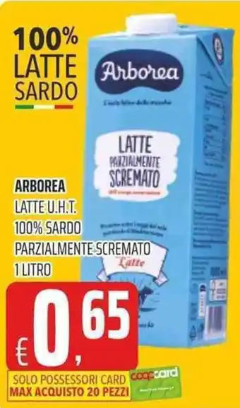 Coop Arborea Latte U.H.T 100% Sardo Parzialmente Scremato 1 Litro offerta