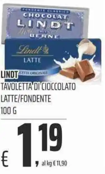 Coop Lindt Tavoletta di Cioccolato Latte/Fondente 100 g offerta