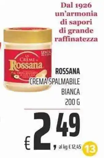 Coop Rossana Crema Spalmabile Bianca 200 g offerta