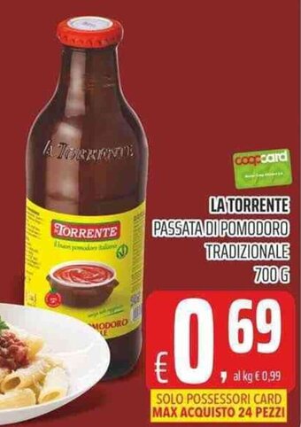 Coop La Torrente Passata di Pomodoro Tradizionale 700 g offerta