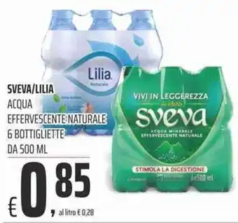 Sveva/Lilia Acqua Effervescente Naturale 6 Bottigliette Da 500 ml