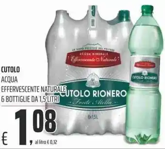 Cutolo Acqua Effervescente Naturale 6 Bottiglie Da 1.5 Litri