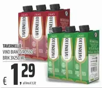 Coop Tavernello Vino Bianco / Rosso Brik 3 x 250 ml offerta