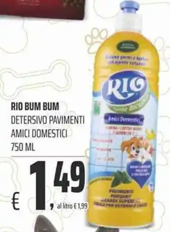 Coop Rio Bum Bum Detersivo Pavimenti Amici Domestici 750 ml offerta