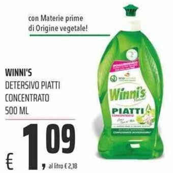 Coop Winni's Detersivo Piatti Concentrato 500 ml offerta