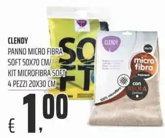 Coop Clendy Panno Micro Fibra Soft 50 x 70 cm / Kit Microfibra Soft 4 Pezzi 20 x 30 cm offerta