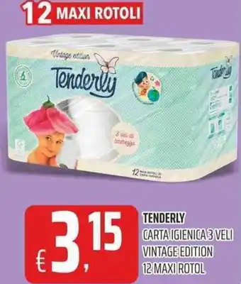 Coop Tenderly Carta Igienica 3 Veli Vintage Edition 12 Maxi Rotol offerta