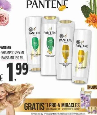 Coop Pantene -Shampoo 225 ml -Balsamo 180 ml offerta