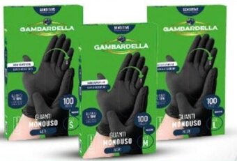 Gran Risparmio Gambardella Guanti Monouso Neri In Tpe L/M/S 100 pezzi offerta