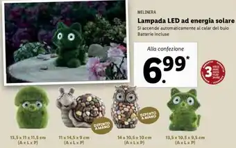 Lidl Melinera Lampada Led ad energia solare offerta