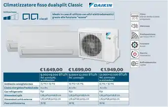 Climatizzatore fisso dualsplit classic daikin
