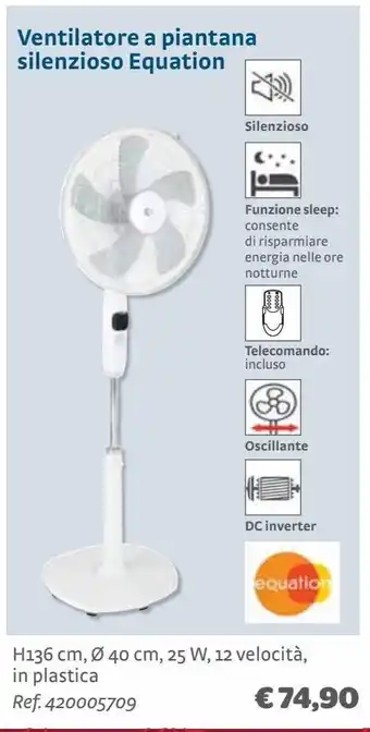 Ventilatori a piantana silenzioso equation
