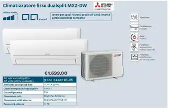 Bricocenter Climatizzatore fisso dualsplit mxz-dw mitsubishi offerta