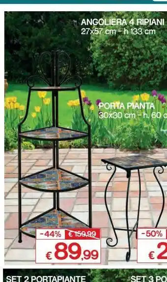 Satur Angoliera 4 ripiani 27x57cm h133 cm offerta