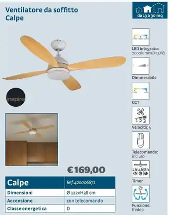 Bricocenter Ventilatore a soffitto calpe offerta