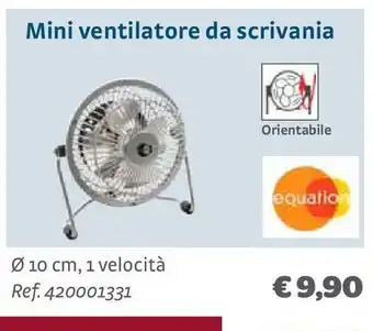 Bricocenter Mini ventilatore da scrivania lara equation offerta