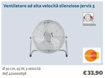 Bricocenter Ventilatore ad alta velocità silenzioso jervis 3 equation offerta