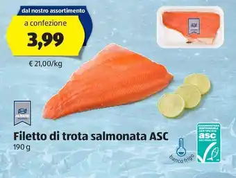 ALDI Filetto di trota salmonata almare maroso offerta