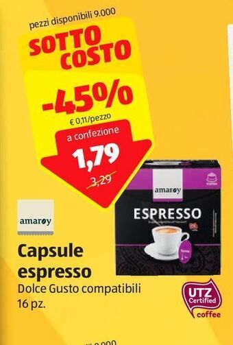 ALDI Capsule espresso offerta