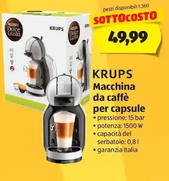 ALDI Macchina da caffè per capsule dolce gusto krups offerta
