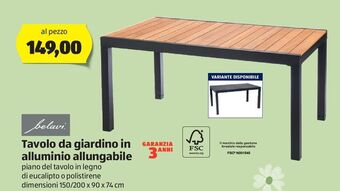ALDI Tavolo da giardino in alluminio allungabile offerta