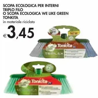 Bennet Scopa ecologica per interni triplo filo o scopa recologica we like green tonkita offerta