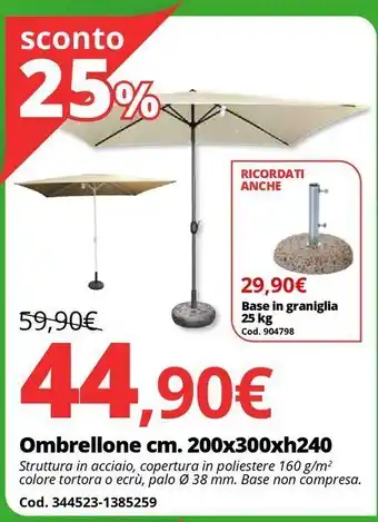 Brico Io Ombrellone cm. 200x300xh240 offerta
